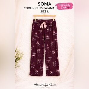 Soma Cool Nights Champagne Glass Pajama Pants Lounge Sleepwear Wine Print